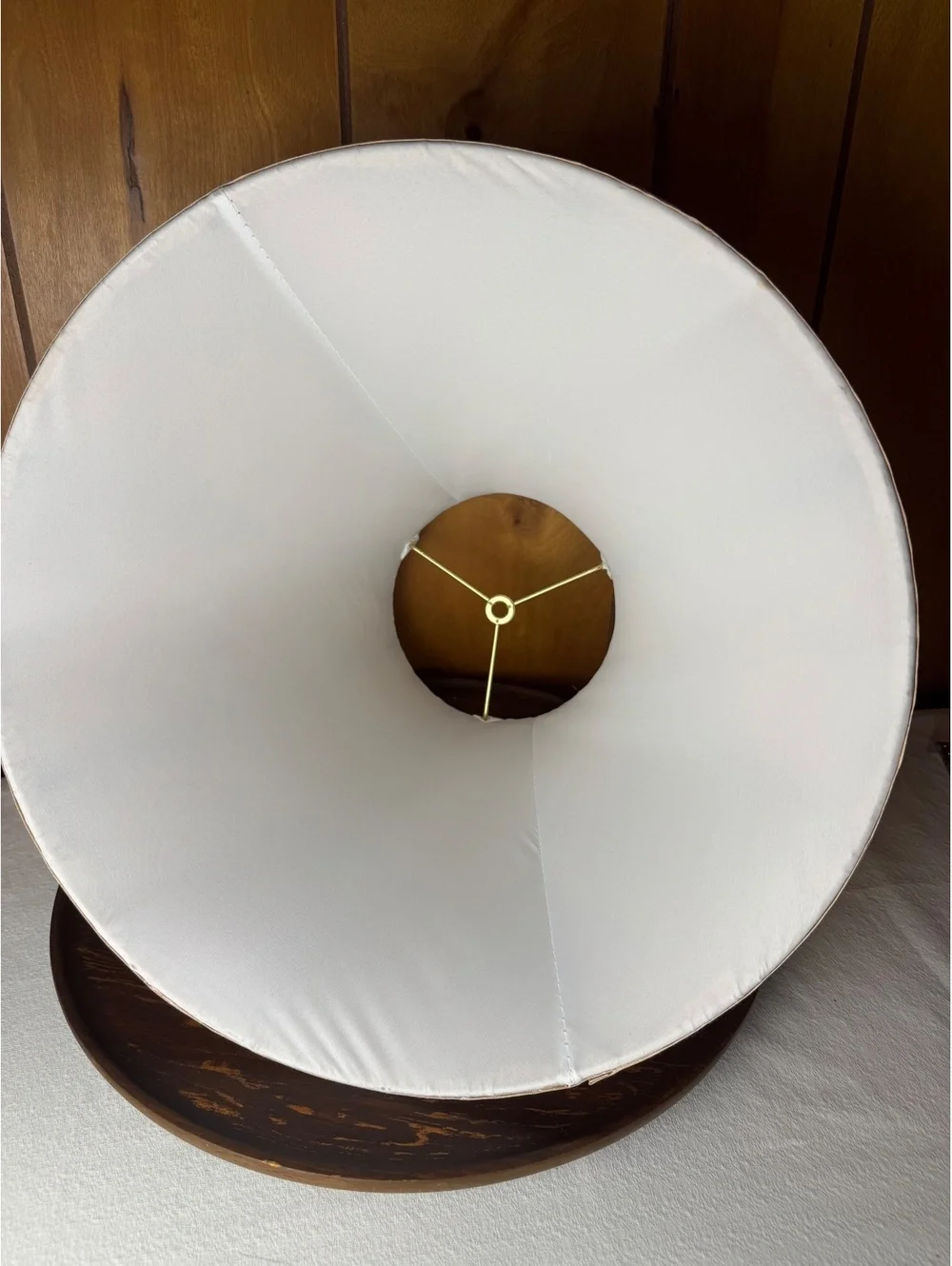 Vintage Pleated Lampshade Large 16 Inch Bell Shade Champagne Beige Lamp Shade